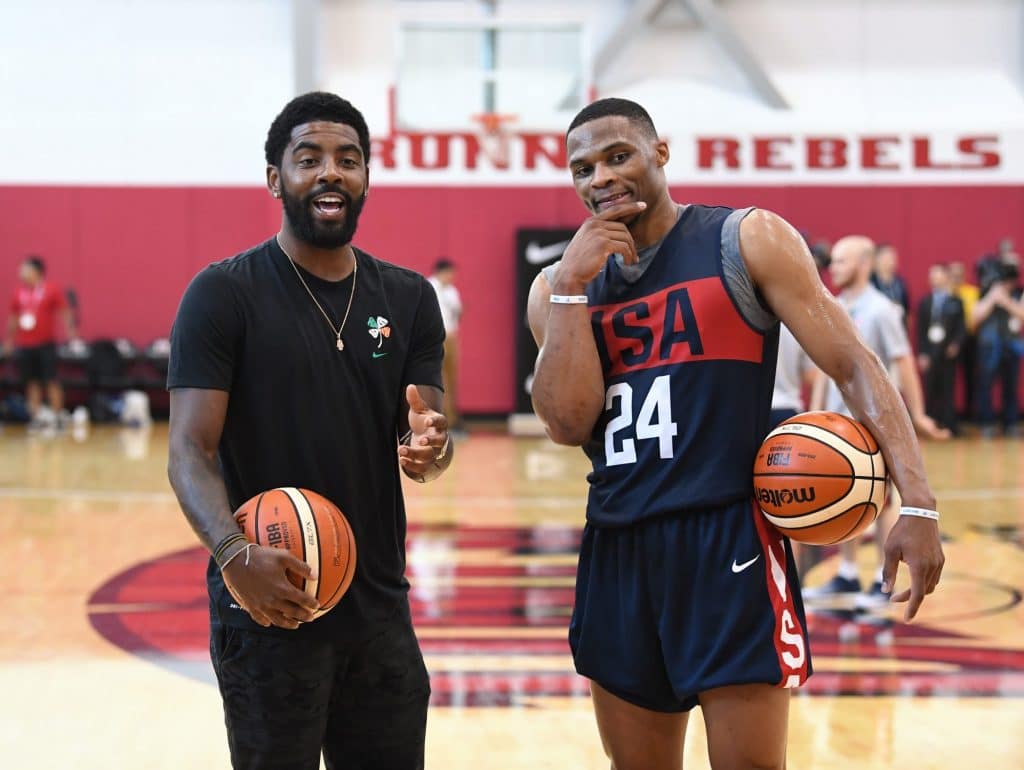 Kyrie Irving and Russell Westbrook with Team USA