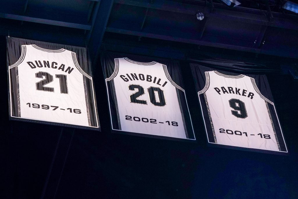 Spurs jerseys retired